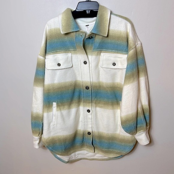 NEW Free People Ruby West Coat thermal lined shacket shirt jacket in Ivory combo - Picture 4 of 14